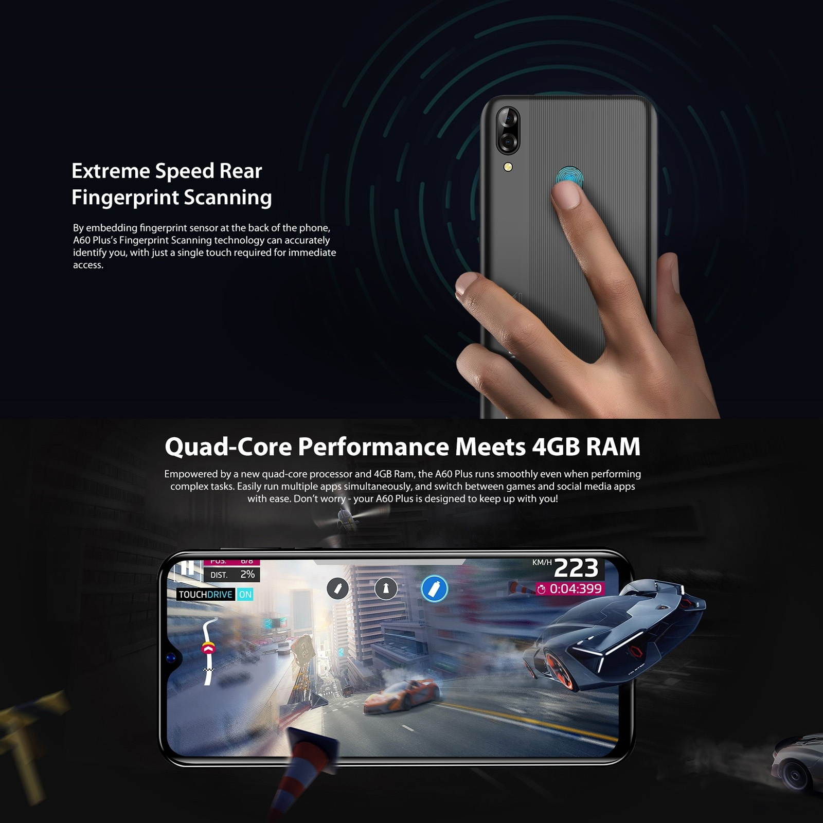 Unlocked Smartphone, Blackview A60 Plus, 4GB+64GB, Face ID & Fingerprint Identification, 4080mAh Battery, 6.088 inch Android 10.0 MTK6761V/WB Quad Core up to 2.0GHz, Network: 4G, Dual SIM