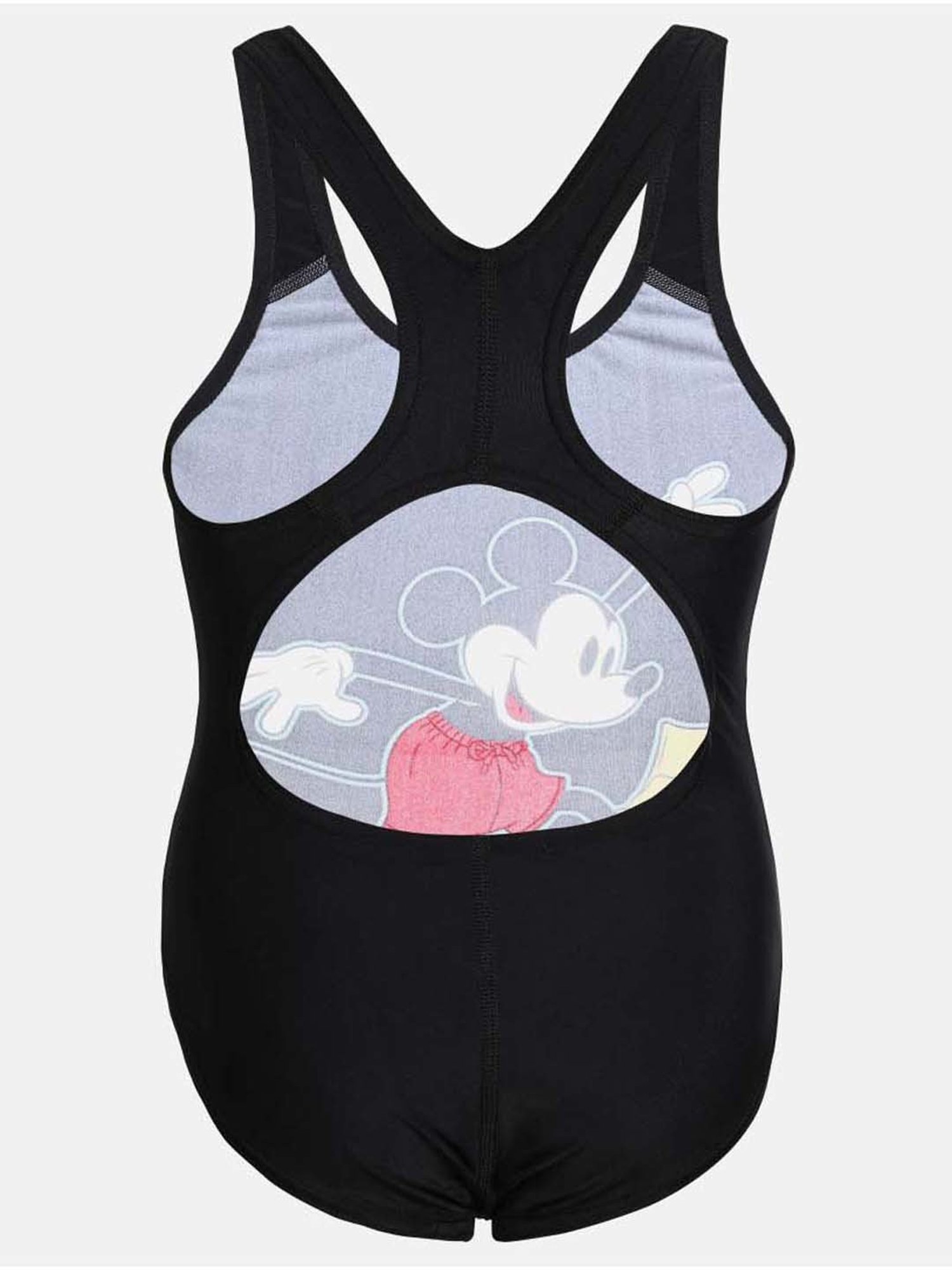 Speedo Kids Black & White Printed Mickey Mouse Swimsuit