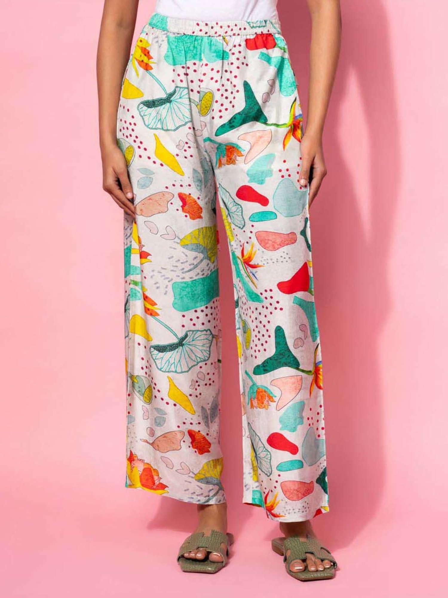 Libas Grey Printed Silk Blend Co-Ords