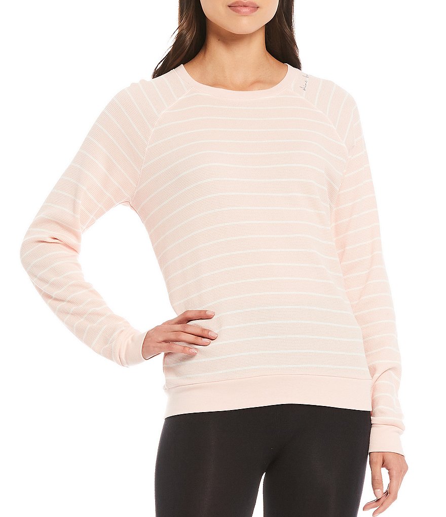 PJ Salvage Love More Striped Print Thermal Knit Coordinating Sleep Top
