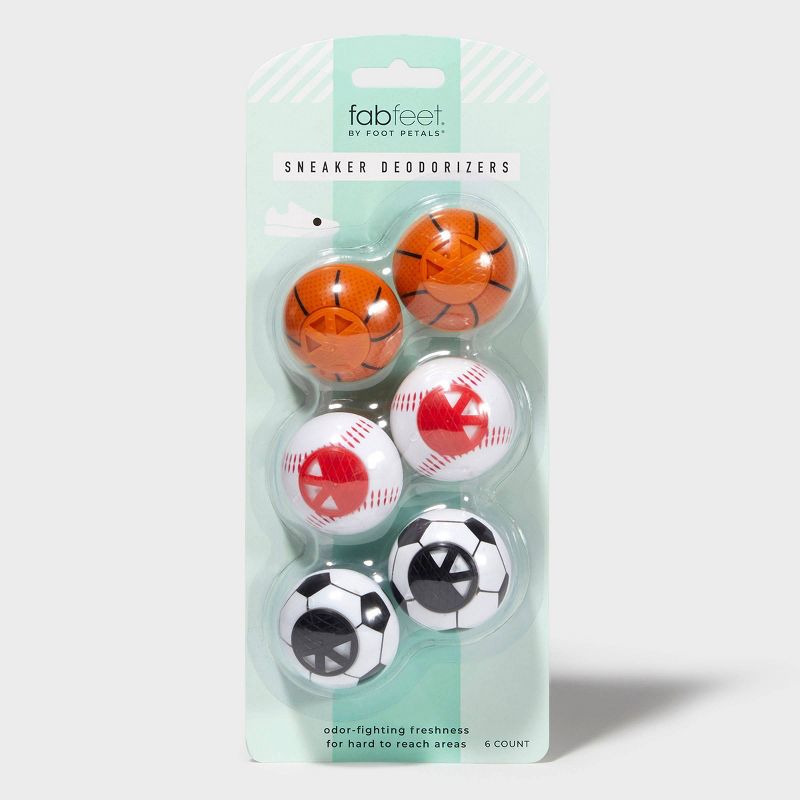 Women's Fab Feet by Foot Petals Sneakers Deodorizer Soccer/Basketball/Baseball - 3 pairs