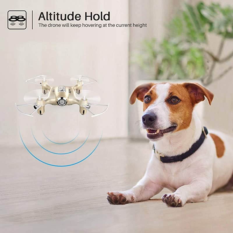 Syma X20 Mini Pocket Drone Headless Mode 24Ghz Nano LED RC Quadcopter Altitude Hold Gold