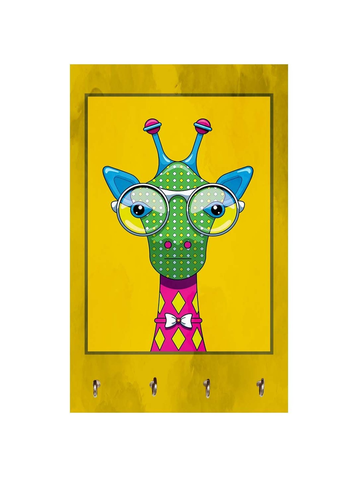 999Store Yellow & Green MDF Key Holder - Set of 1