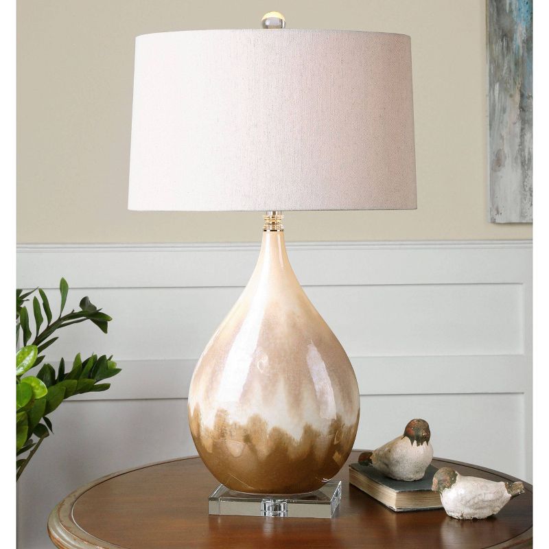 Uttermost Flavian Glazed Ceramic Lamp  - Beige