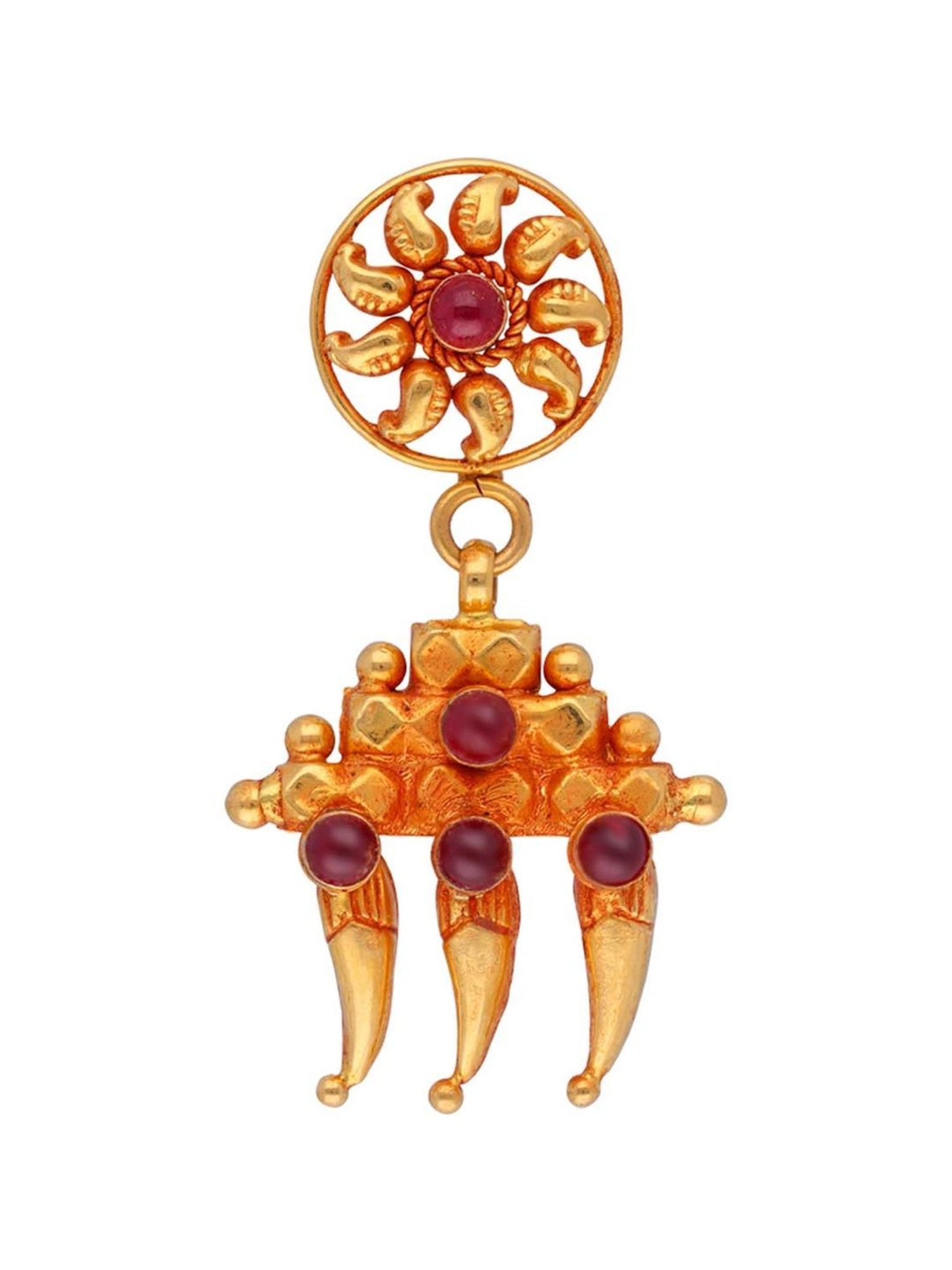 CKC Tribal Gold Drops with Traditional Red Gheroo Finish