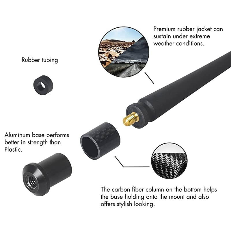 Antenna Compatible with Harley Davidson 19982020 | 7 inches Flexible Rubber Antenna Replacement | Designed for Optimized FMAM Reception