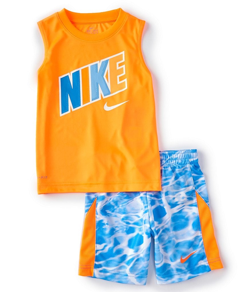 Champion Little Boys 2T-7 Short-Sleeve Script Logo Tee & Short Set