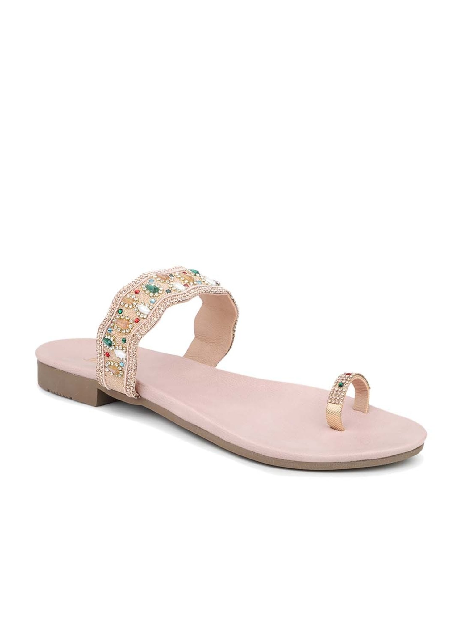 Inc.5 Women's Rose Gold Toe Ring Sandals