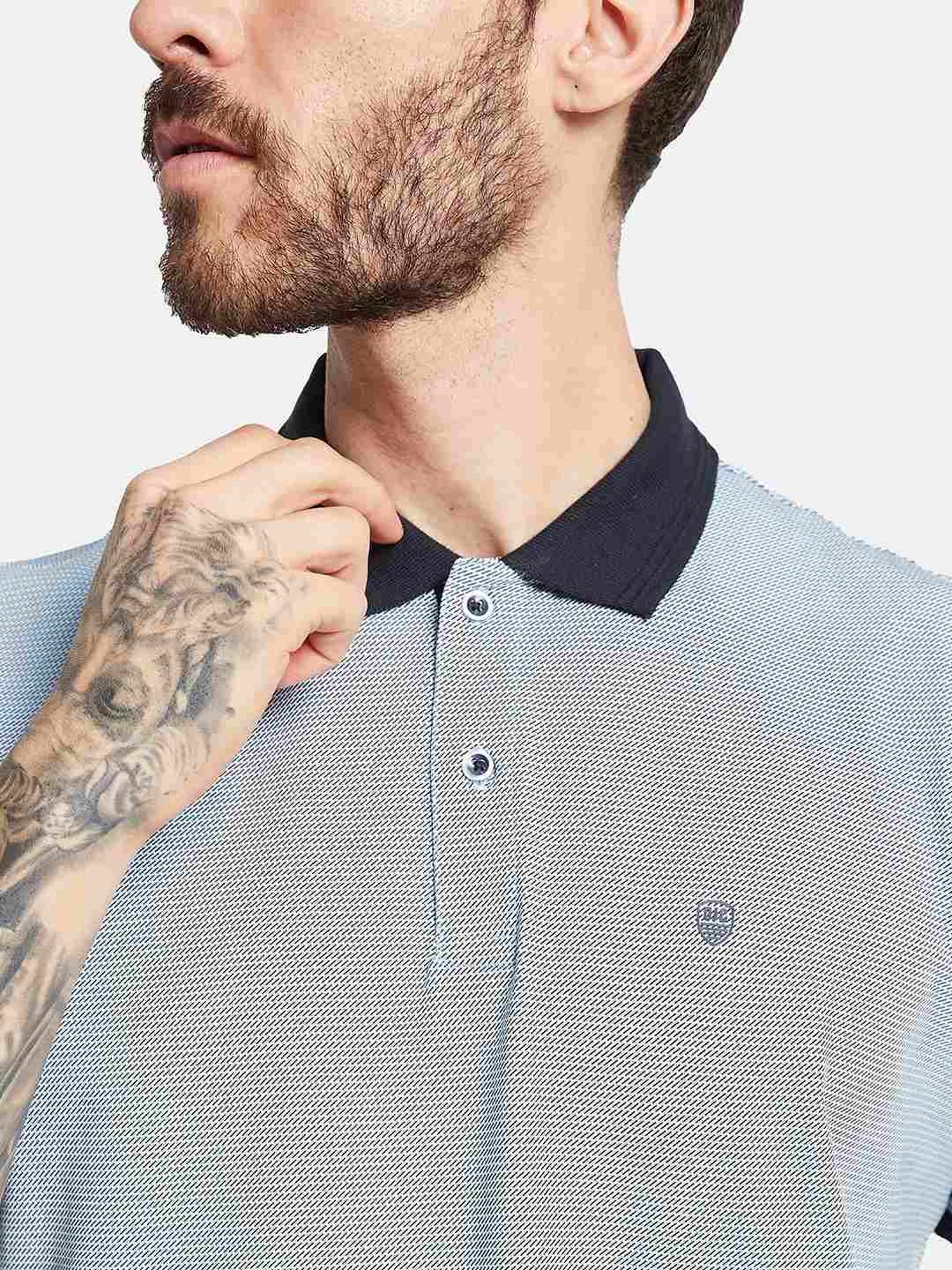 Octave Sky Regular Fit Striped Polo T-Shirt