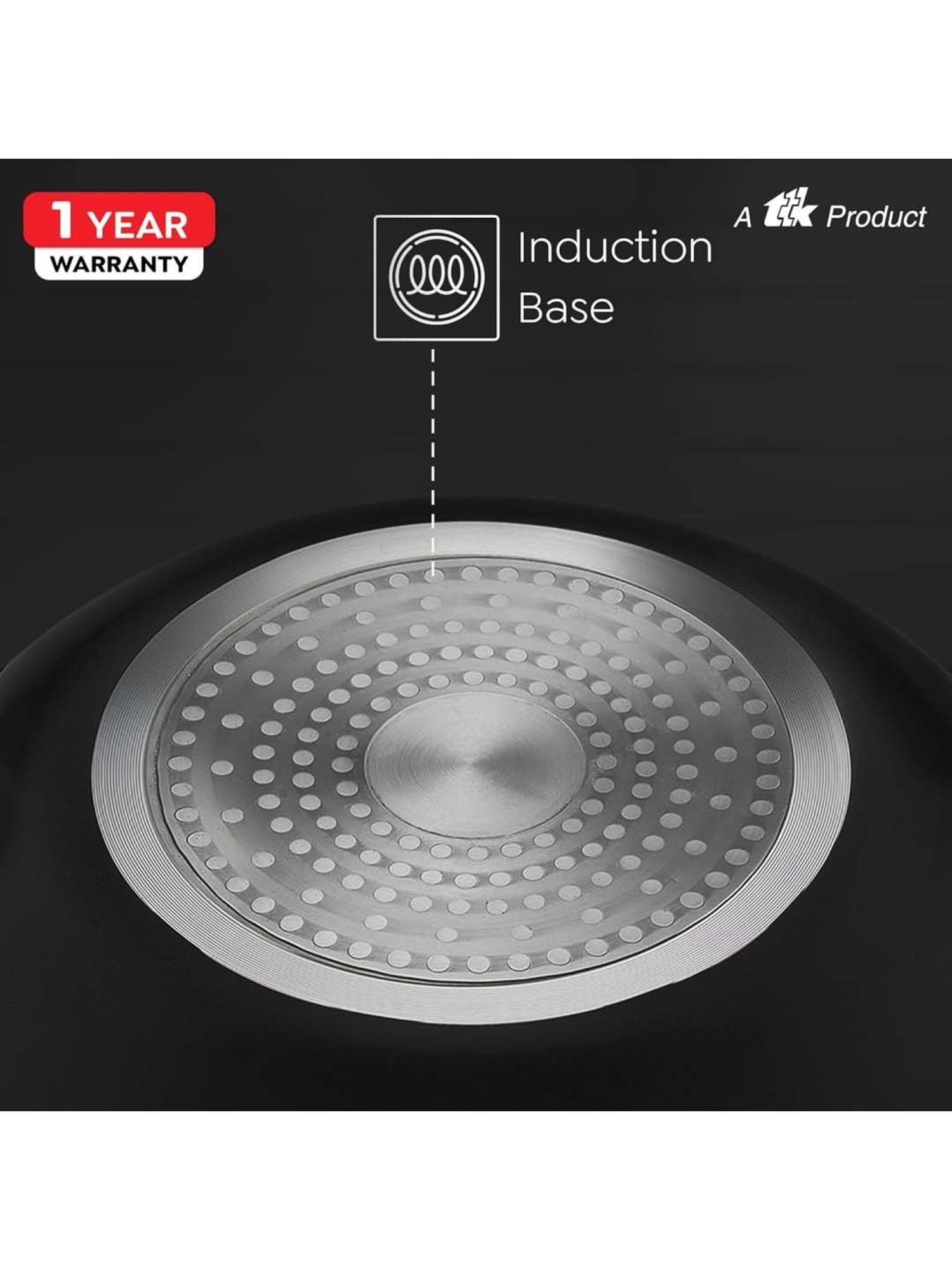 Prestige Omega Die Cast Black Aluminium 24 cm Kadhai with Lid