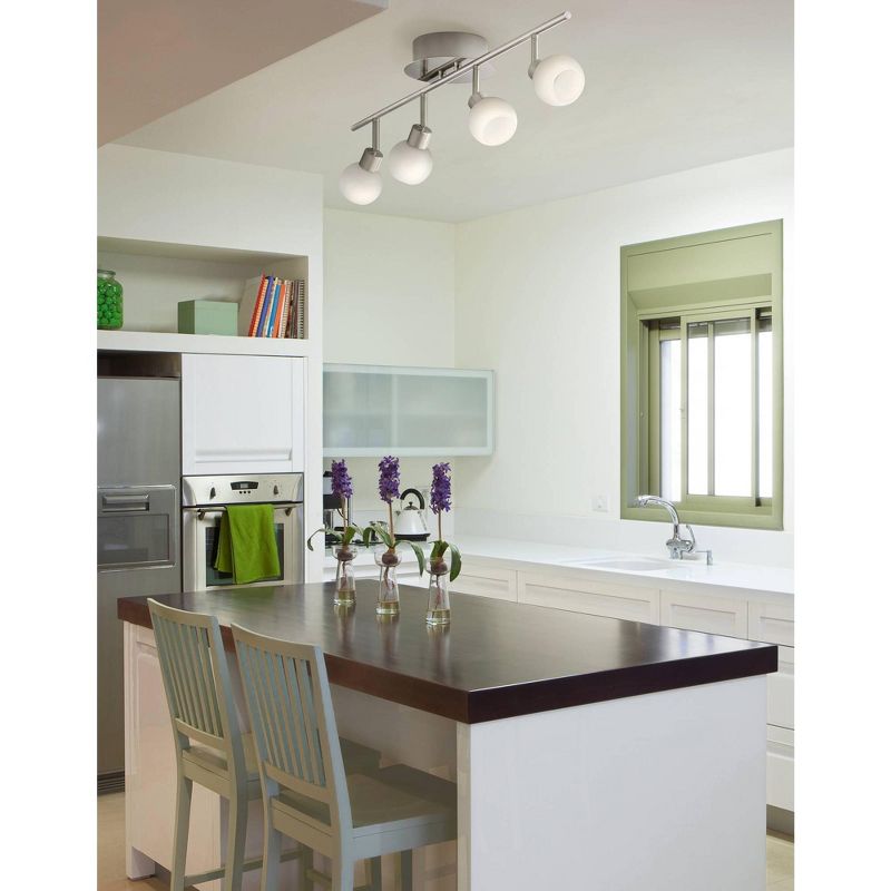 Pro Track&reg; Globe Nickel 4-Light LED Plug-In Track Fixture