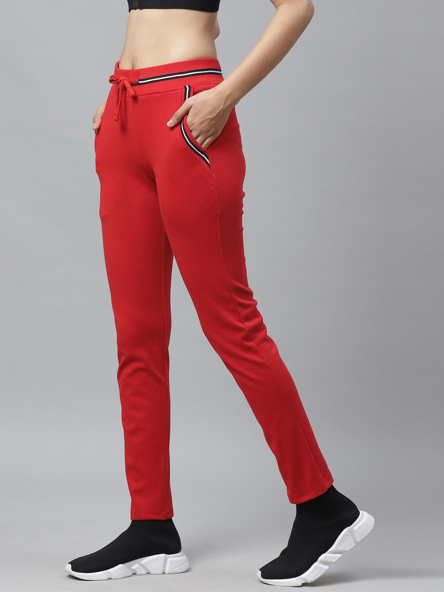 Cayman Red Mid Rise Track Pants