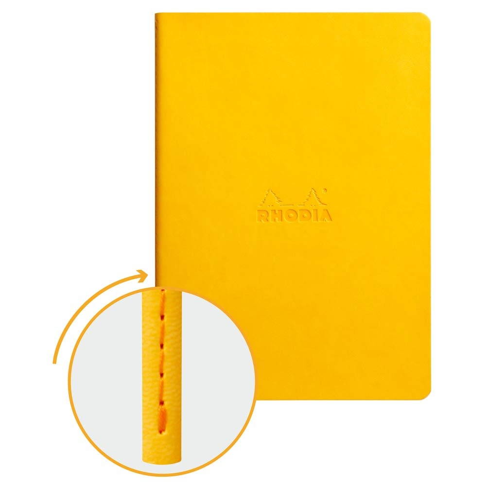 Rhodia Rhodiarama Sewn Spine Notebook - Dot Grid 32 Sheets - 6 x 8 1/4 - Yellow