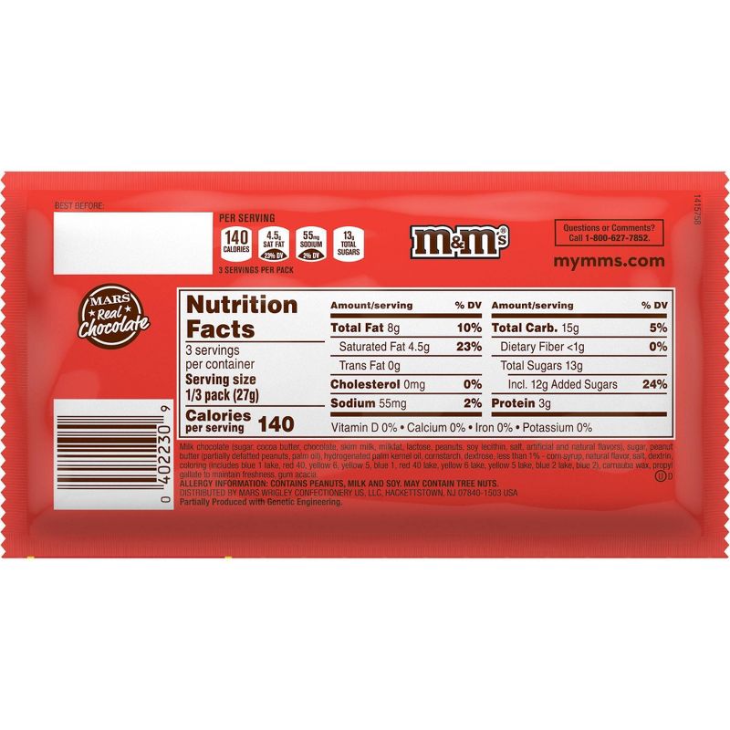 M&M's Peanut Butter Share Size Chocolate Candies - 2.83oz