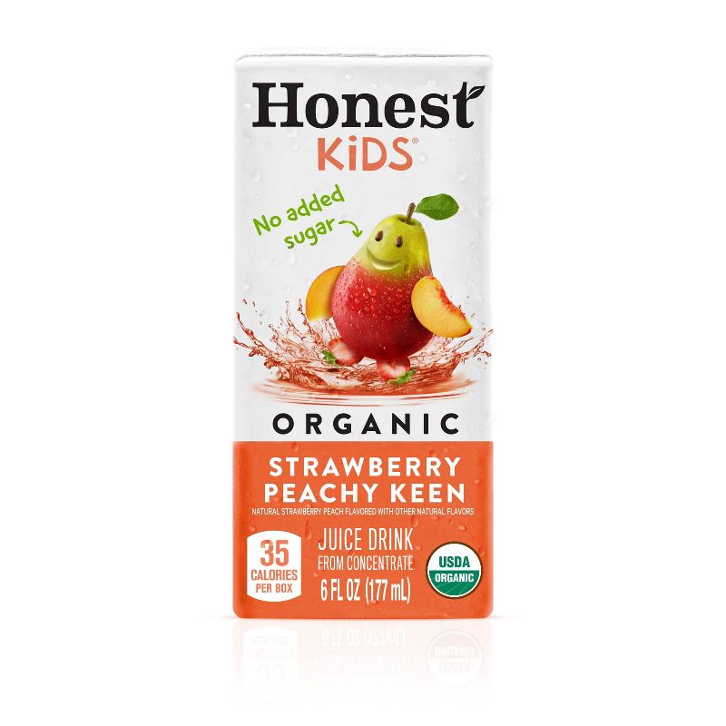 Honest Kids Organic Strawberry Peach Keen Juice Drink - 8pk/6 fl oz Boxes