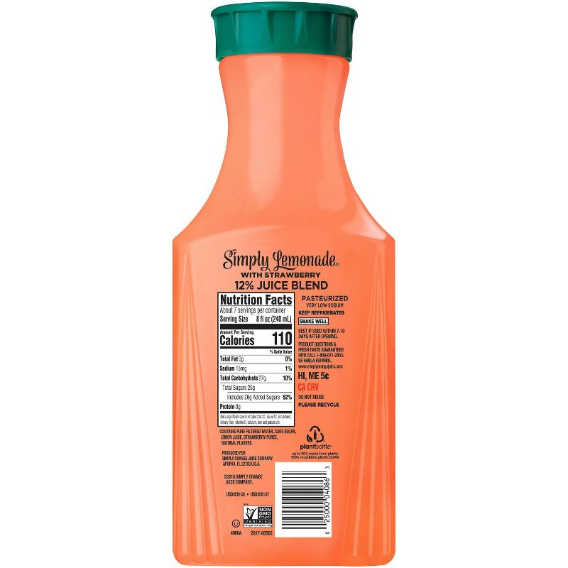 Simply Lemonade with Strawberry Juice - 52 fl oz