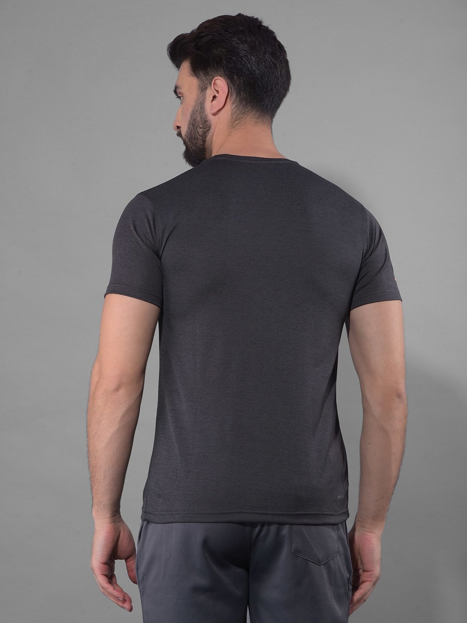 Force NXT Light Blue & Grey Regular Fit Printed Sports T-Shirt - Pack Of 2