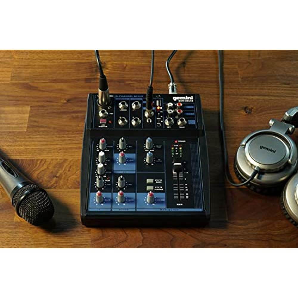 Gemini compact 5-channel Bluetooth mixer with USB playback