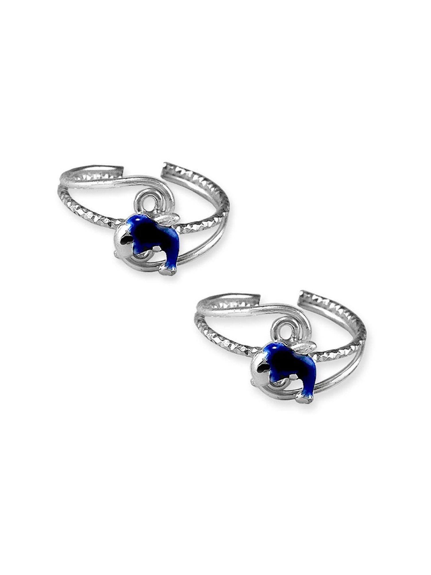Taraash 92.5 Sterling Silver Dolphin Toe Rings for Women