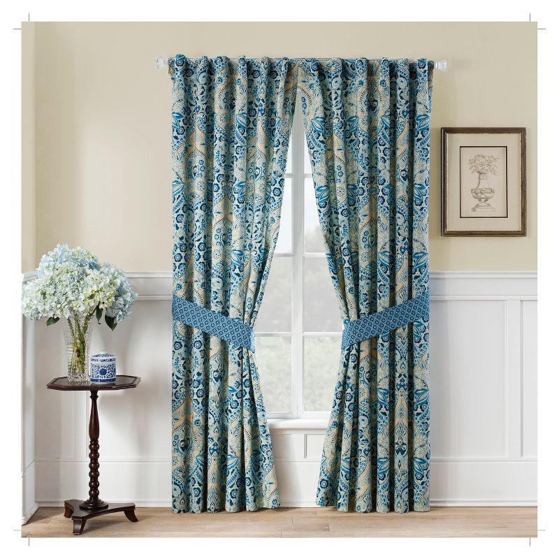 Set of 2 (84"x50") Moonlit Shadows Curtain Panel Blue - Waverly