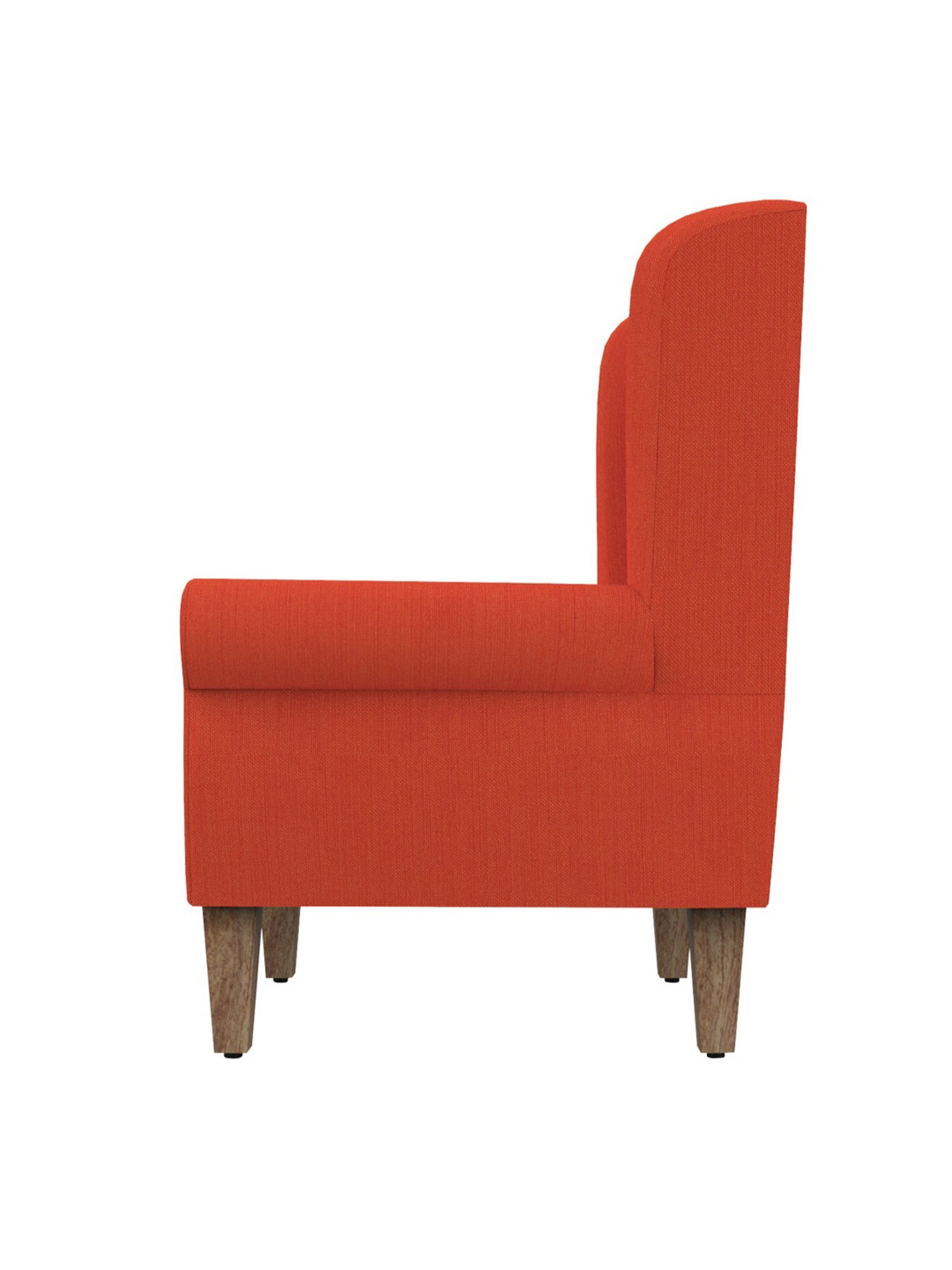 Chumbak Caribbean Solid Coral Sheesham Wood Begum Wing Chair