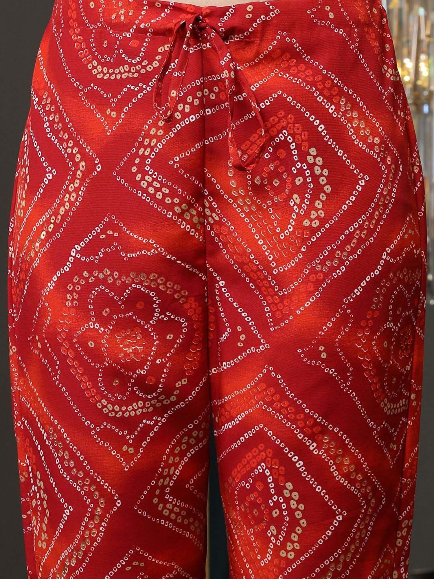 Stylum Red Printed Kurta Pant Set With Dupatta