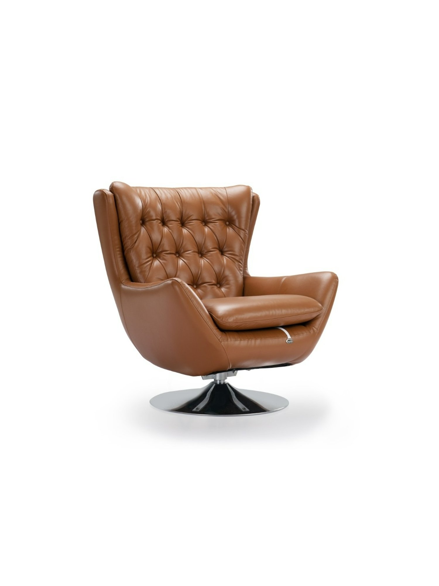 Durian Rosslyn Contemporary Tan Brown Leather Lounge Chair