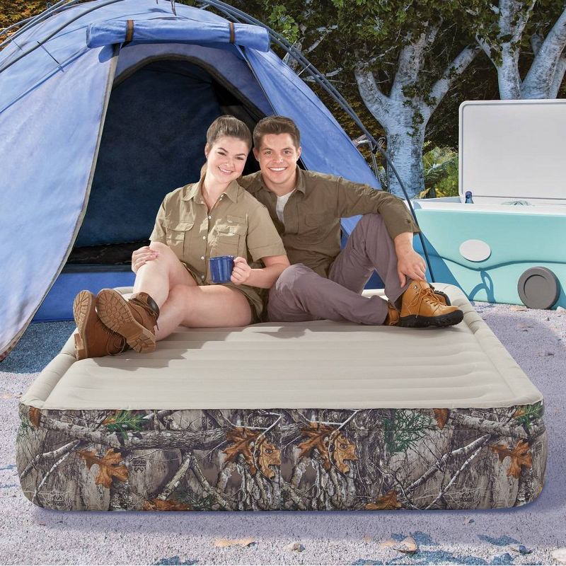 RealTree Edge Camo Sport Air 13" Outdoor Air Mattress with Hands-Free Electric Pump - Queen