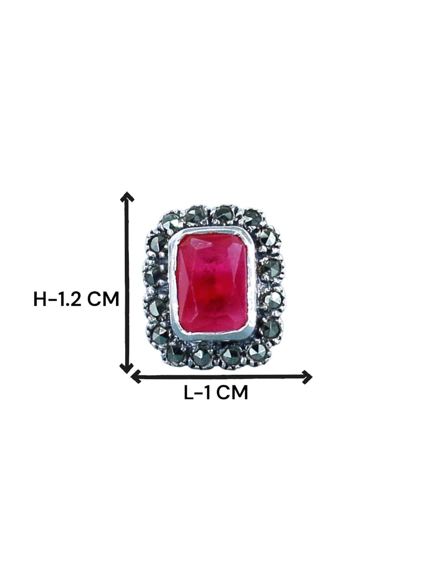 Taraash 92.5 Sterling Silver Pink CZ Stud Earrings For Women