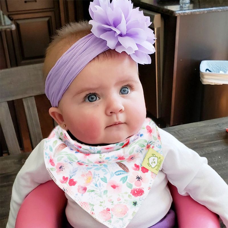 KeaBabies 10-Pack Organic Cotton Baby Bandana Drool Bib Set 8-Pack, "Tea Party" Multicolored