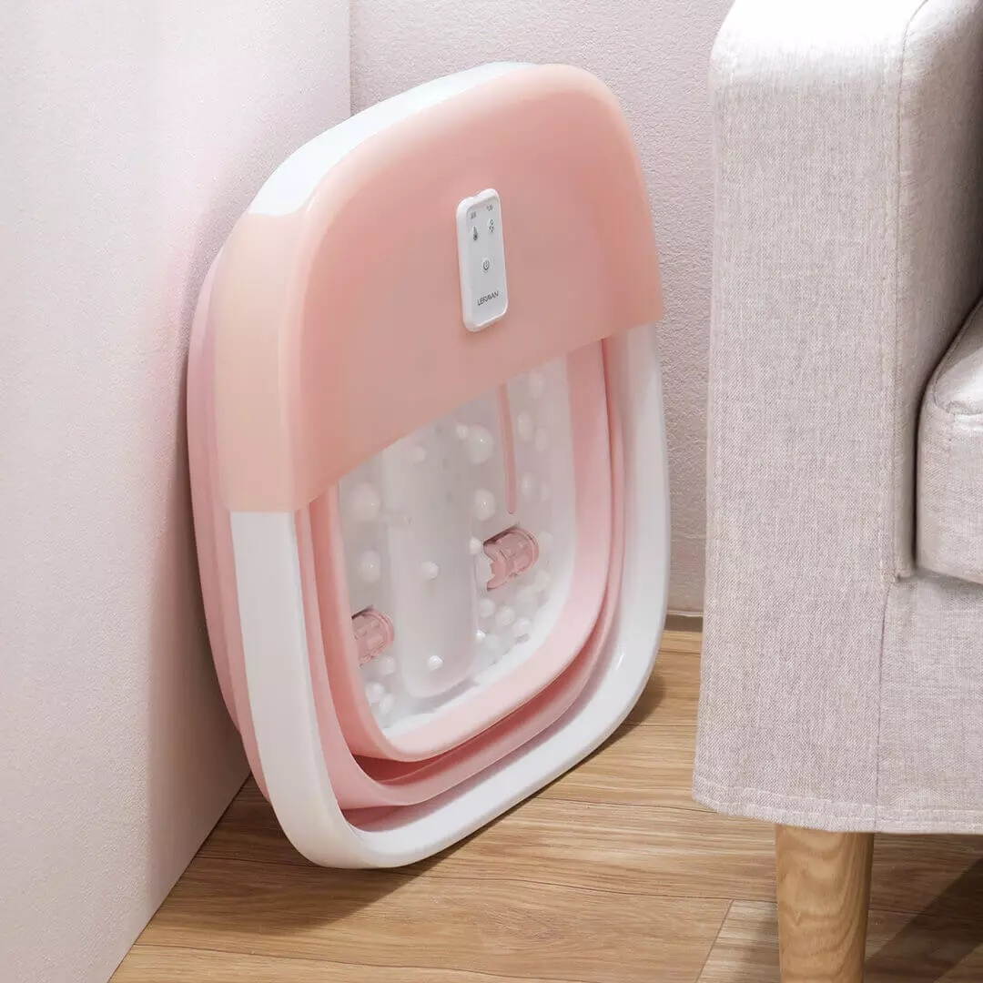 LERAVAN 1000W Foldable Foot Bath High Barrel Intelligent Remote Control Constant Temperature Heating Foot Bath-Grey