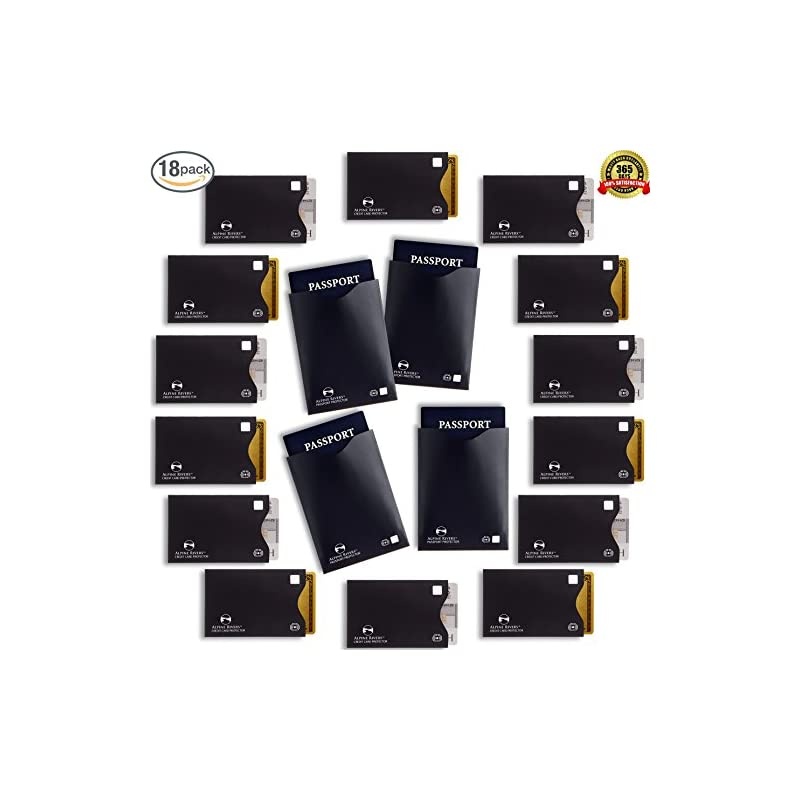 RFID Blocking Sleeves 14 Credit Card Holders amp 4 Passport Protectors Ultimate Premium Identity Theft Protection Sleeve Set for Men amp Women Smart Slim Design Perfectly fits WalletPurse