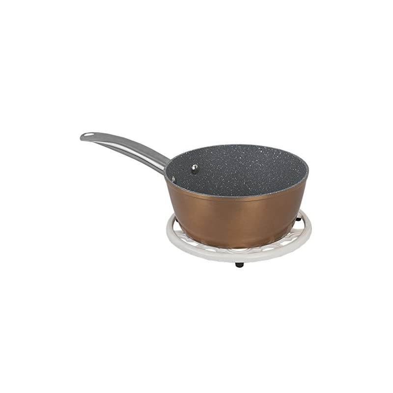 Lattice Collection Cast Iron Trivet for Serving Hot Dish, Pot, Pans & Teapot on Kitchen Countertop or Dinning, Table-Heat Resistant (3, White)