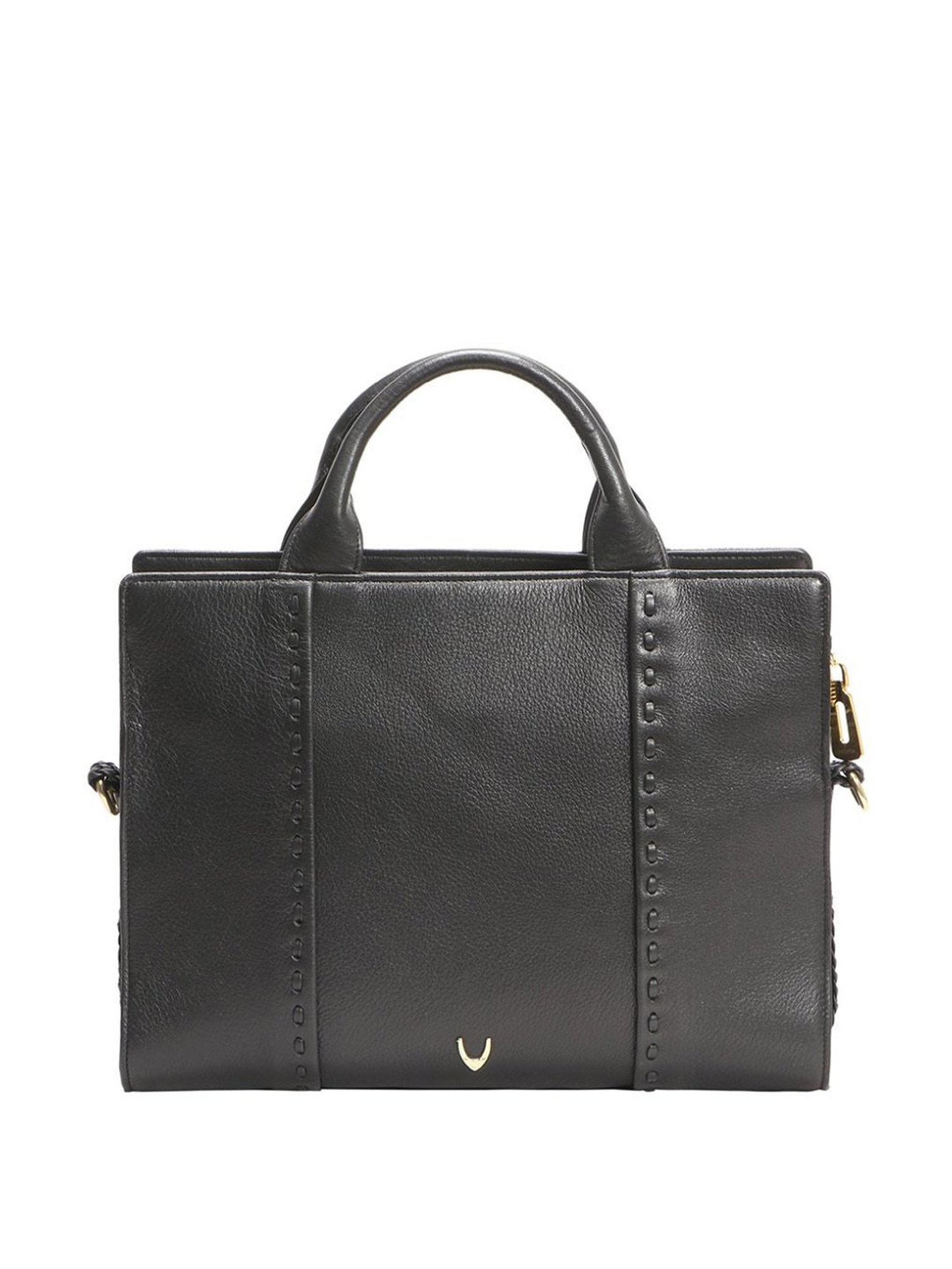 Hidesign Atelier Callas 08 Black Leather Solid Laptop Messenger Bag