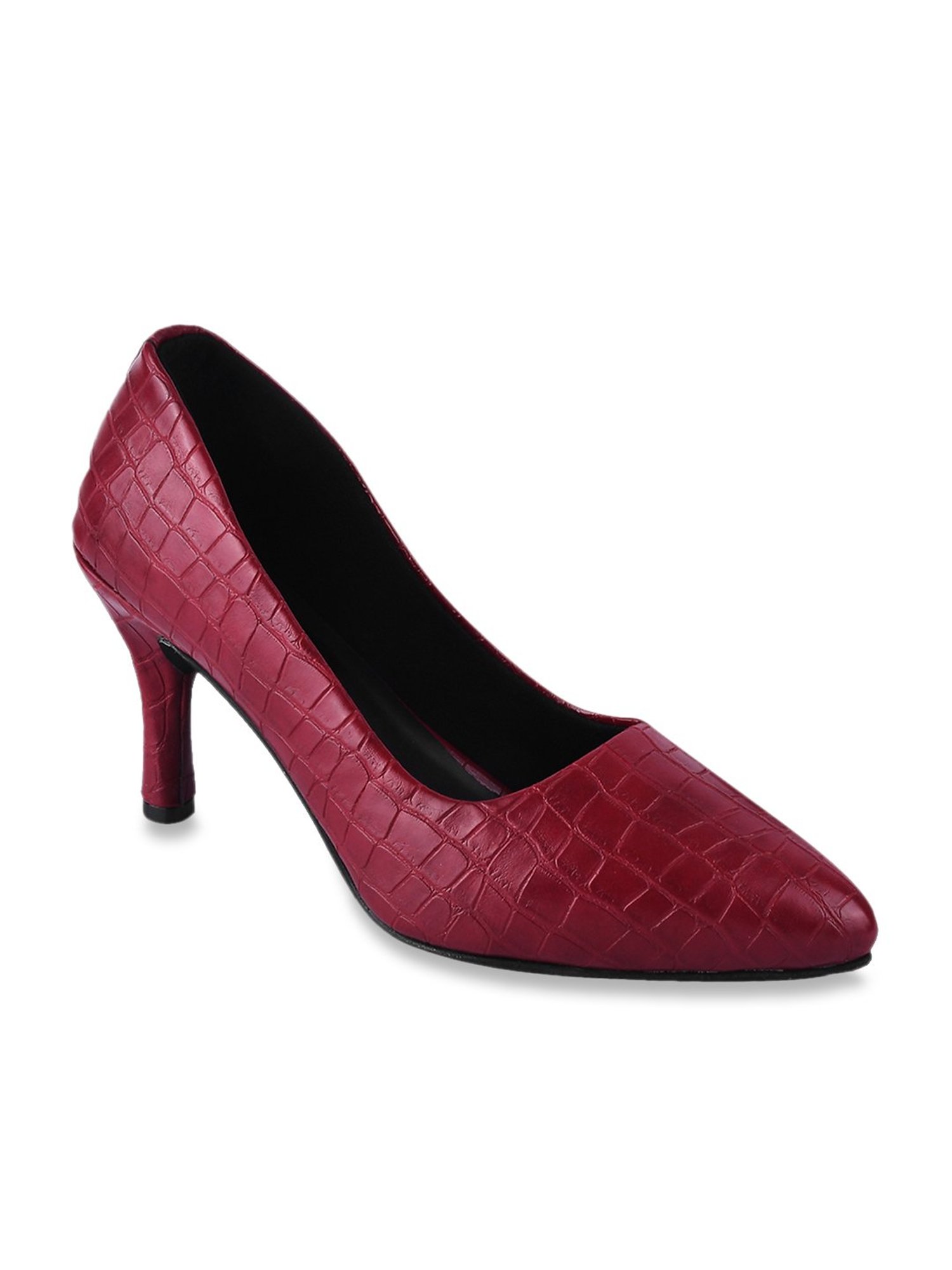 The White Pole Women's Maroon Stiletto Pumps