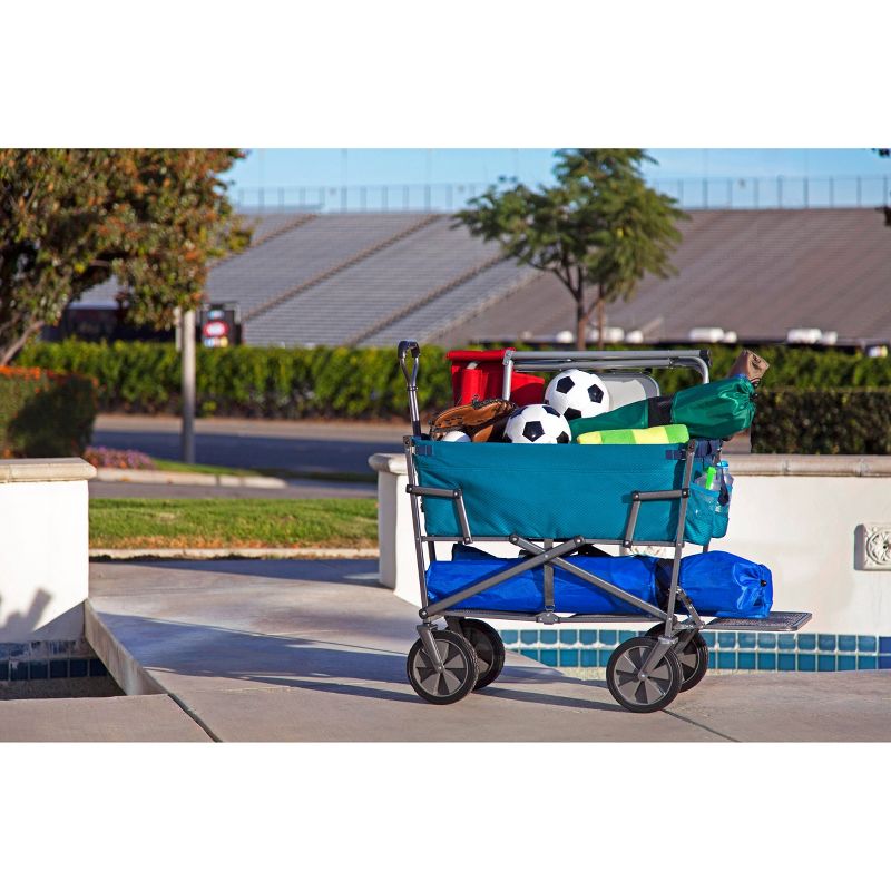 Mac Sports Heavy Duty Collapsible Folding All Terrain Beach Wagon, Red and Grey