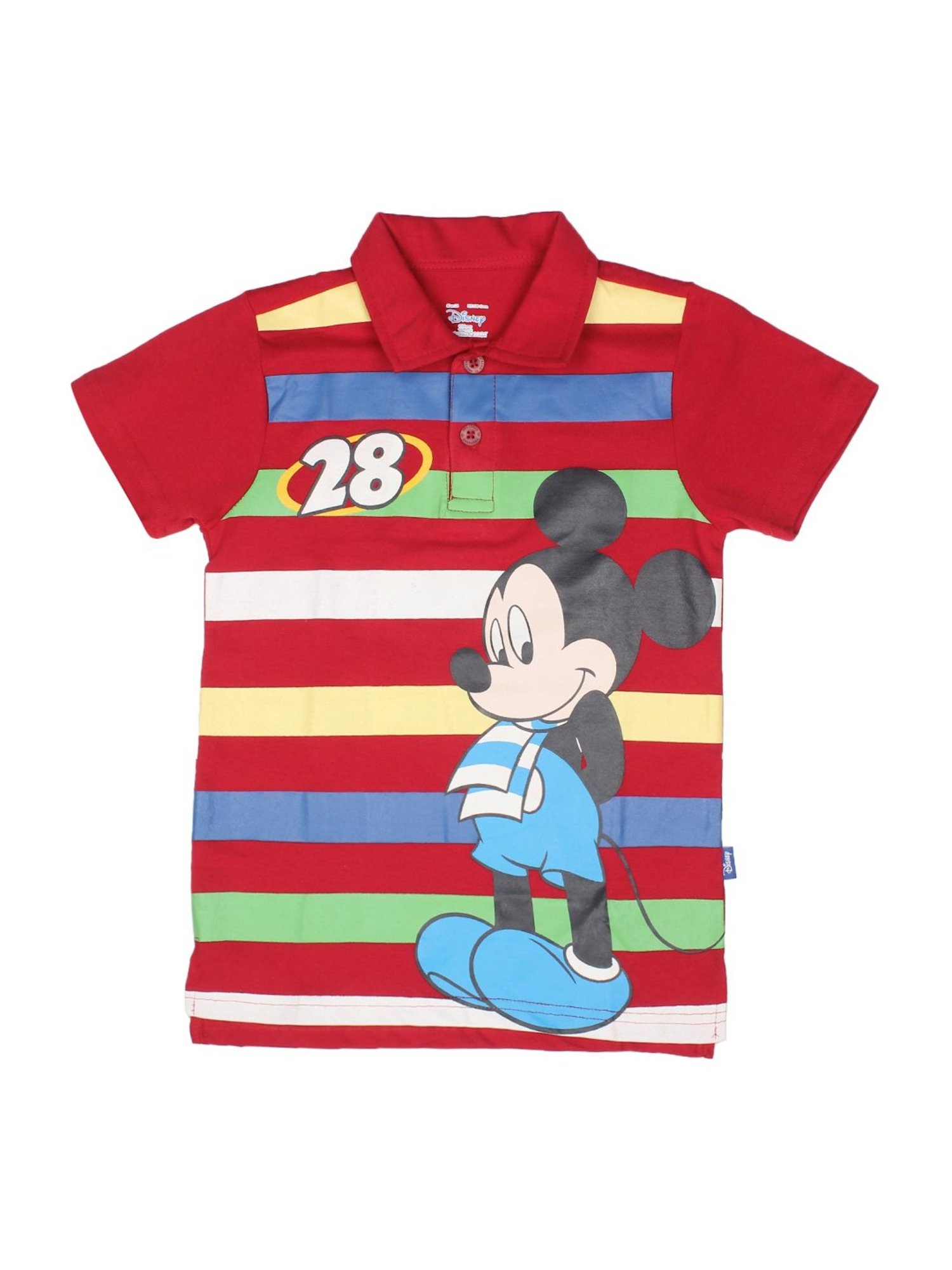 Proteens Kids Red Cotton Printed Polo T-Shirt