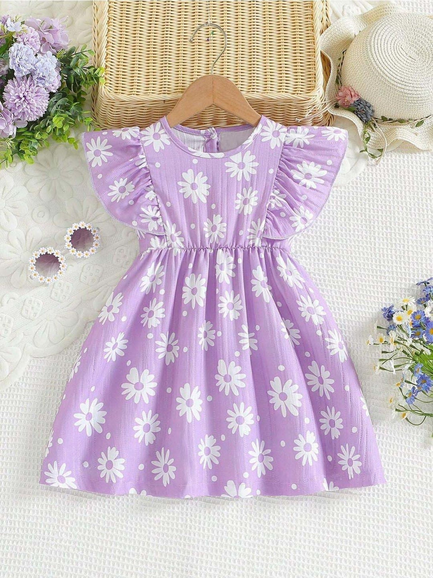 Bolly Lounge Girls Purple Floral Dress