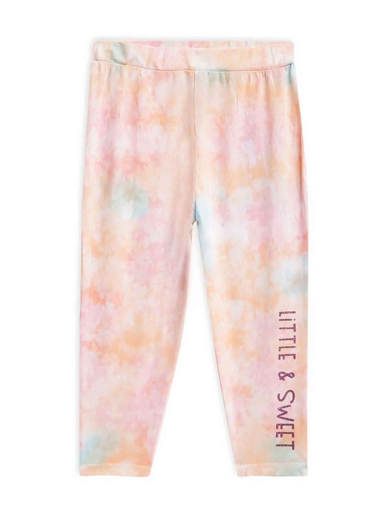 MiArcus Kids Peach & White Over Dyed Leggings