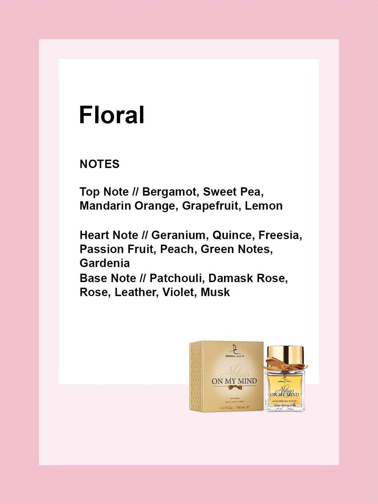 Dorall Collection Always On My Mind Eau de Toilette Spray for Women - 100 ml