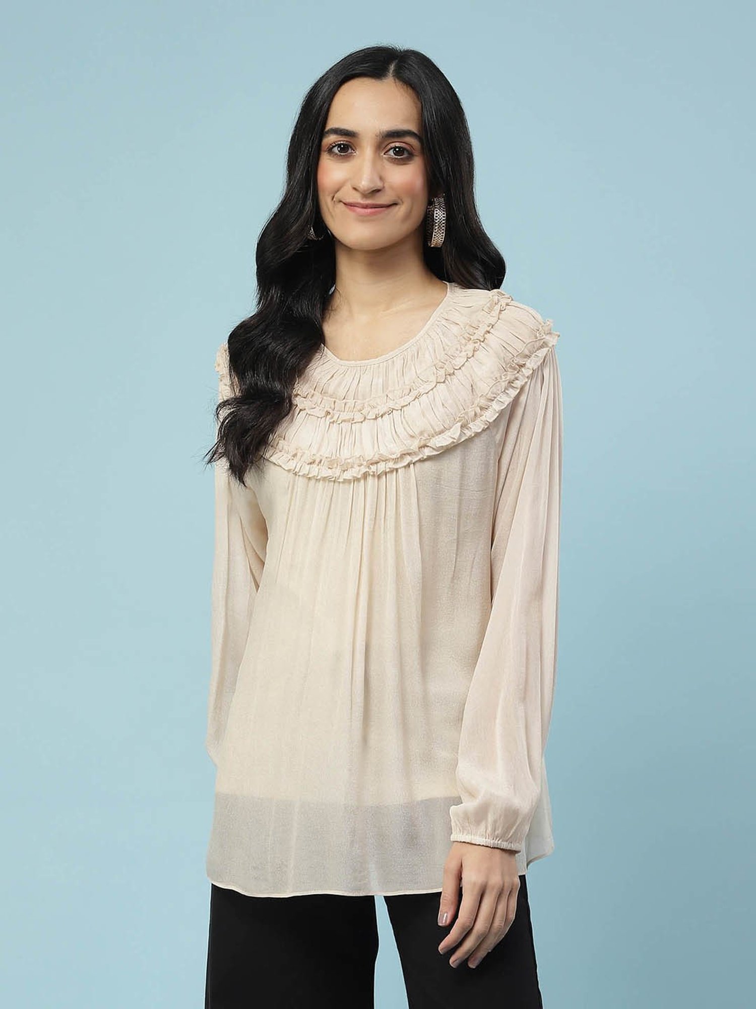 aarke Ritu Kumar Ivory Top With Camisole