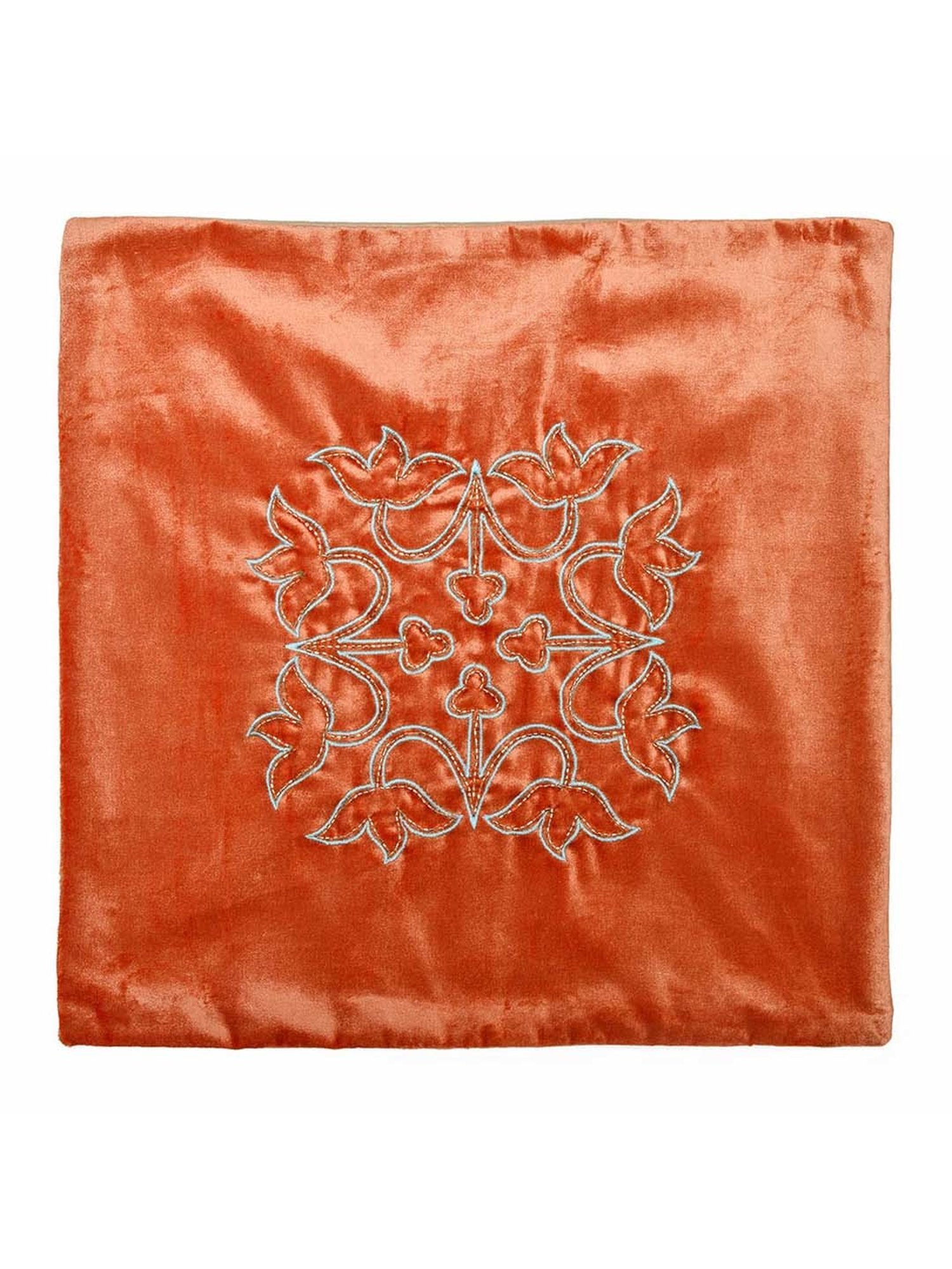 @home Nilkamal Orange Cotton Cushion Cover