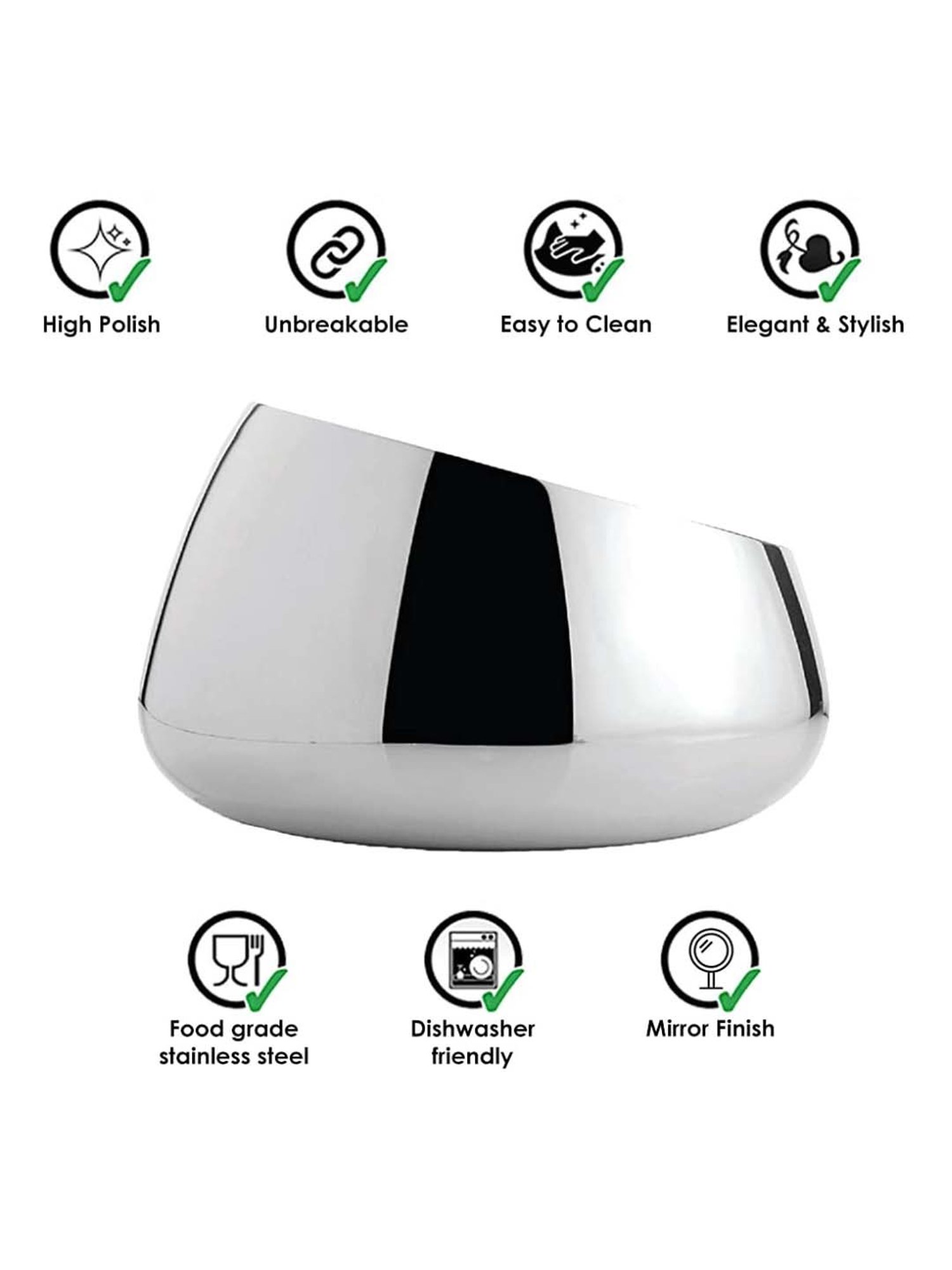 FnS Ample Silver Stainless Steel Fruit Basket