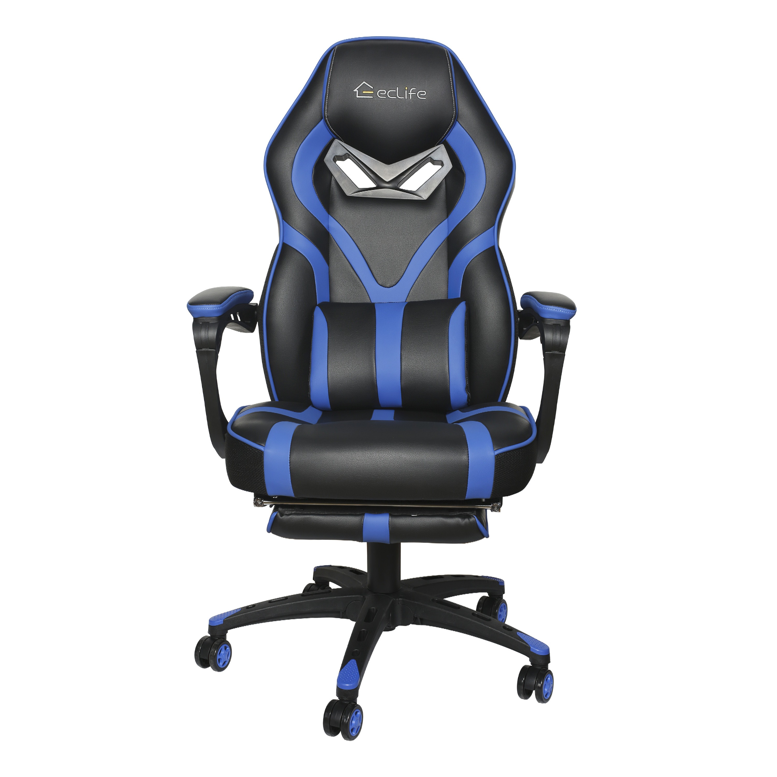 E-sports Massage Gaming Chair with footrest yellow