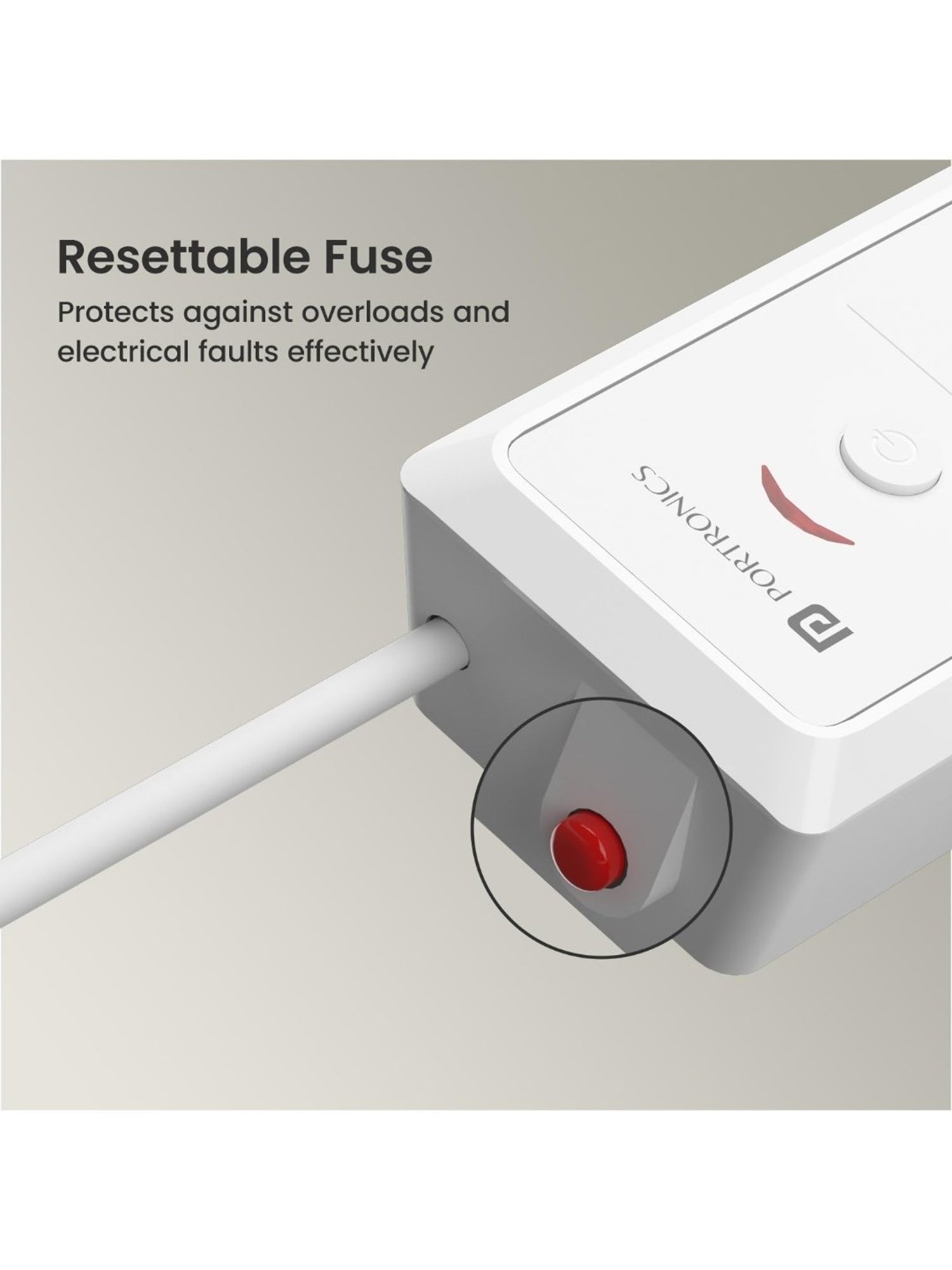 Portronics 16 Amp Power Plate 17 Extension Board (White)