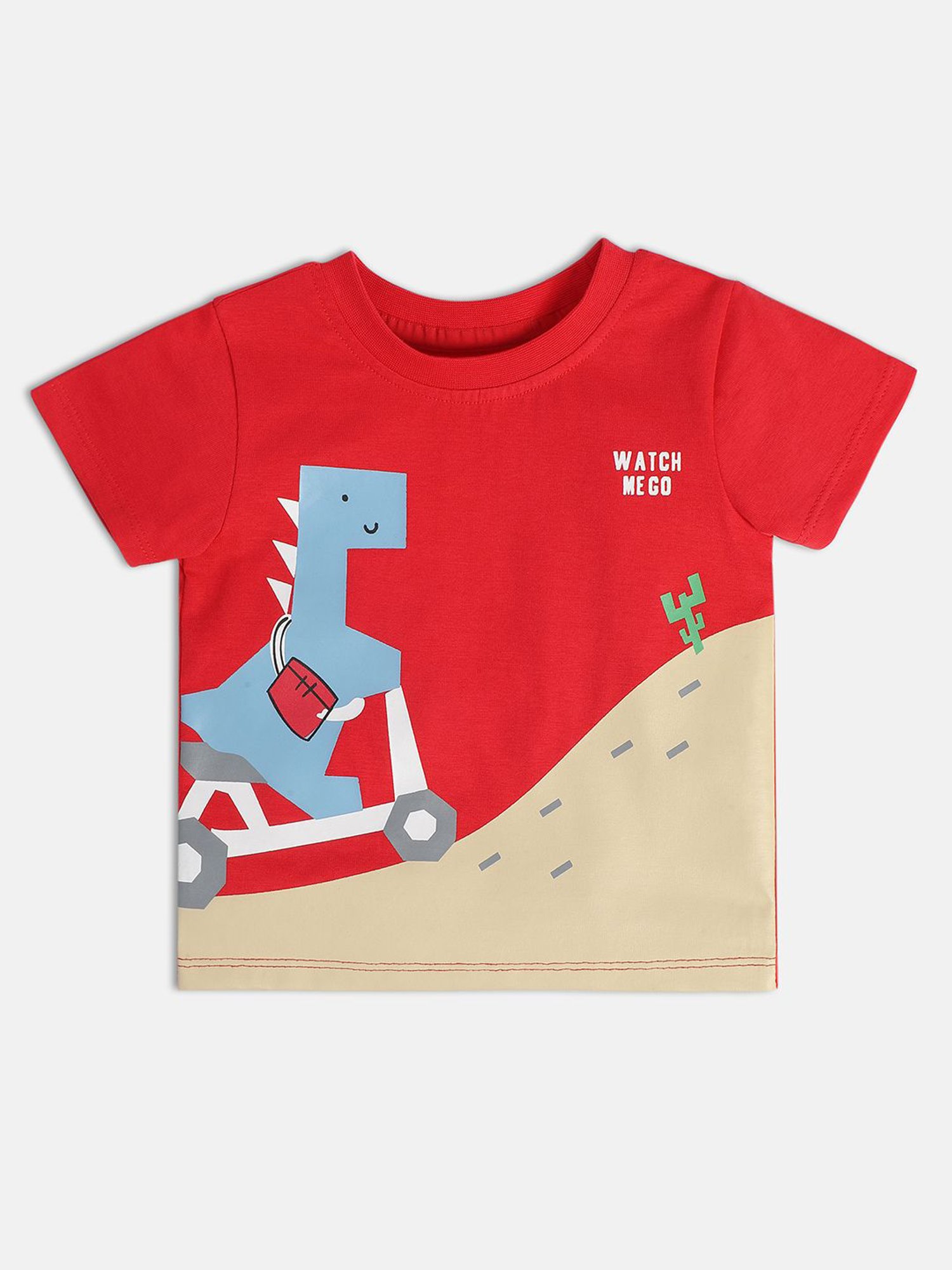 MINIKLUB Kids Red & Yellow Printed T-Shirt (Pack Of 2)