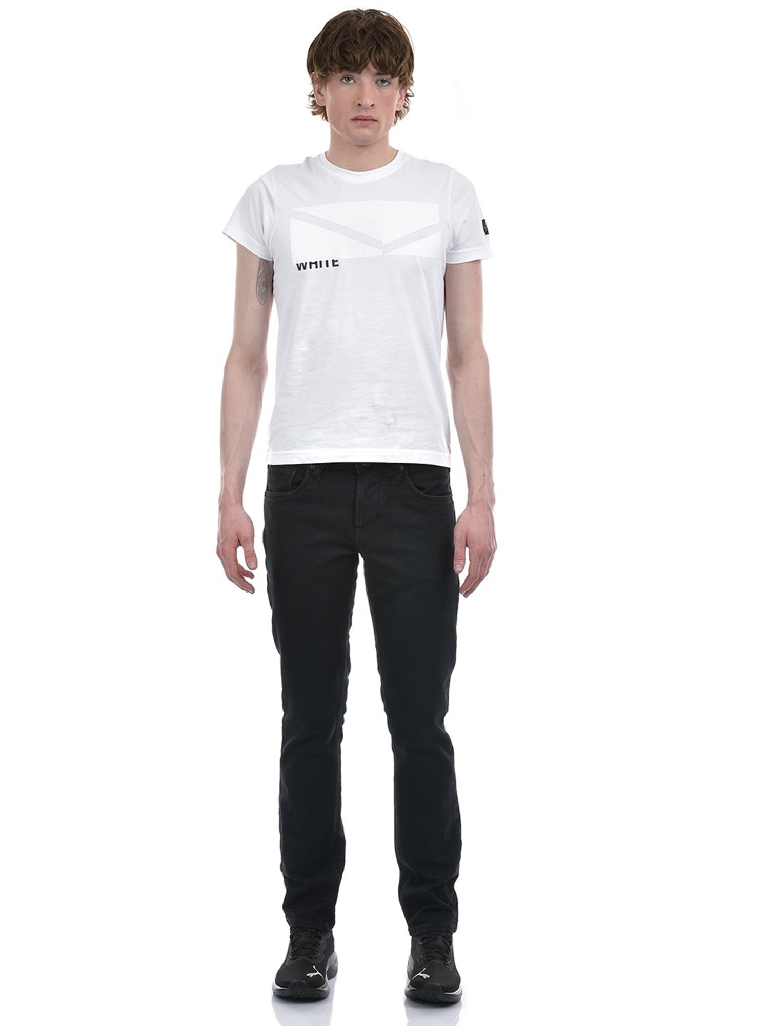 Lawman Pg3 Black Slim Fit Lightly Washed Jeans