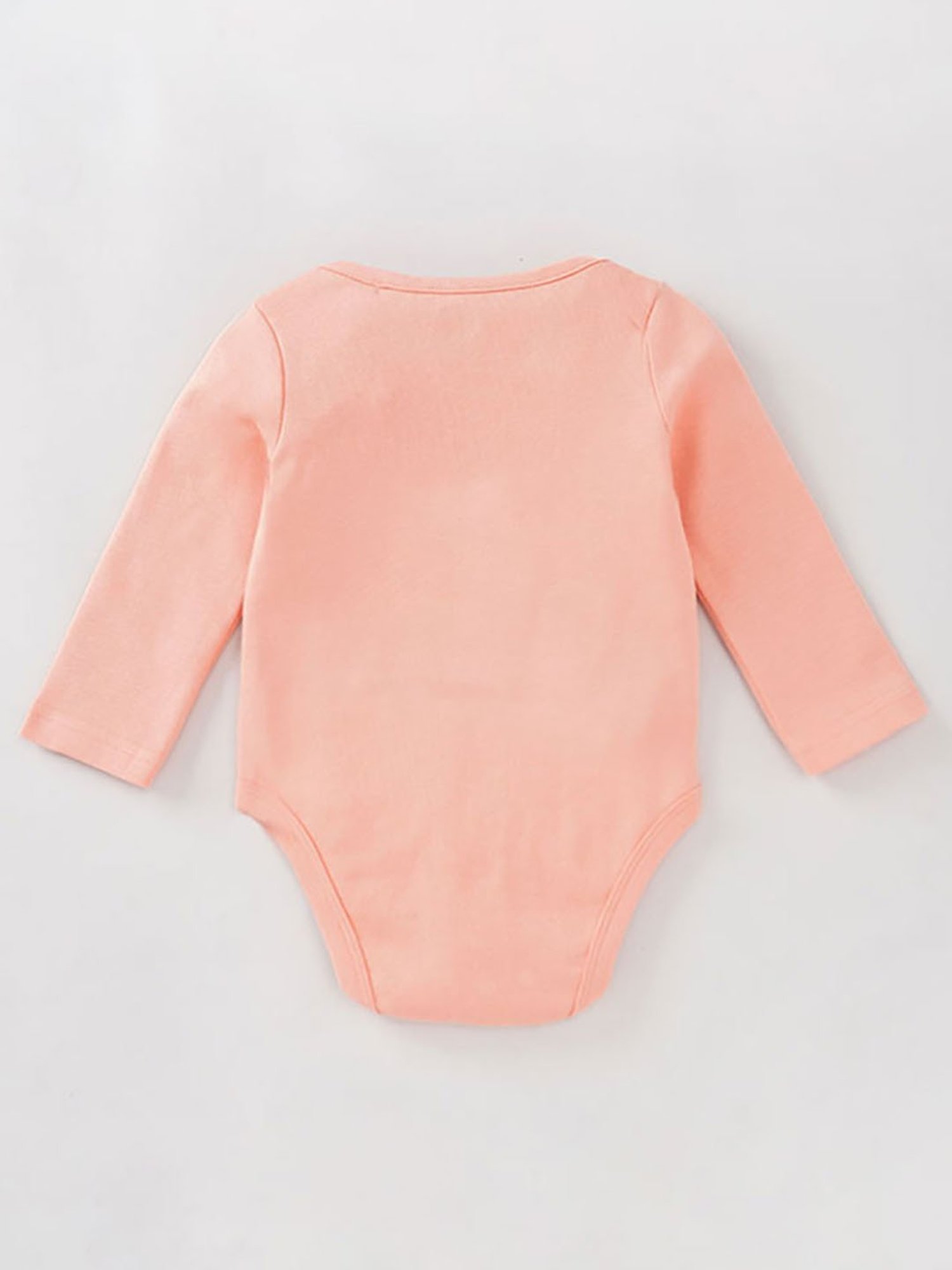 Ed-a-Mamma Baby Peach & Green Printed Full Sleeves Bodysuit (Pack Of 2)