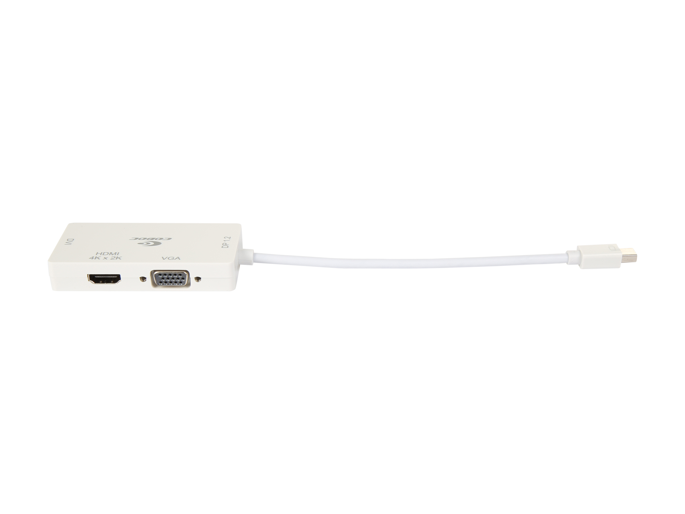 Coboc MDP122HDV-6-WH Mini DisplayPort 1.2 to HDMI / DVI / VGA Adapter