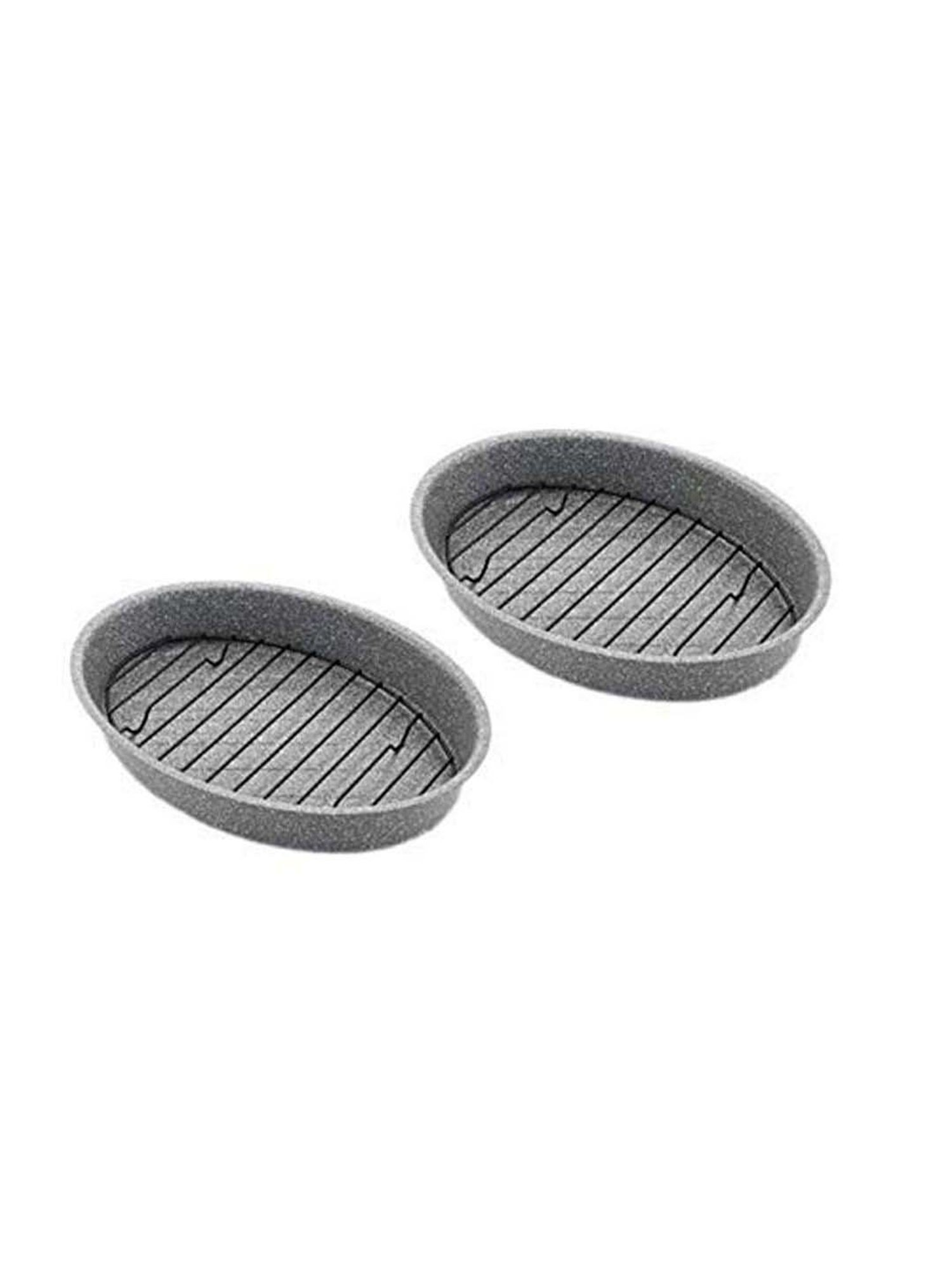Femora Carbon Steel Non Stick Roaster Pan with Steel Rack - Set of 2